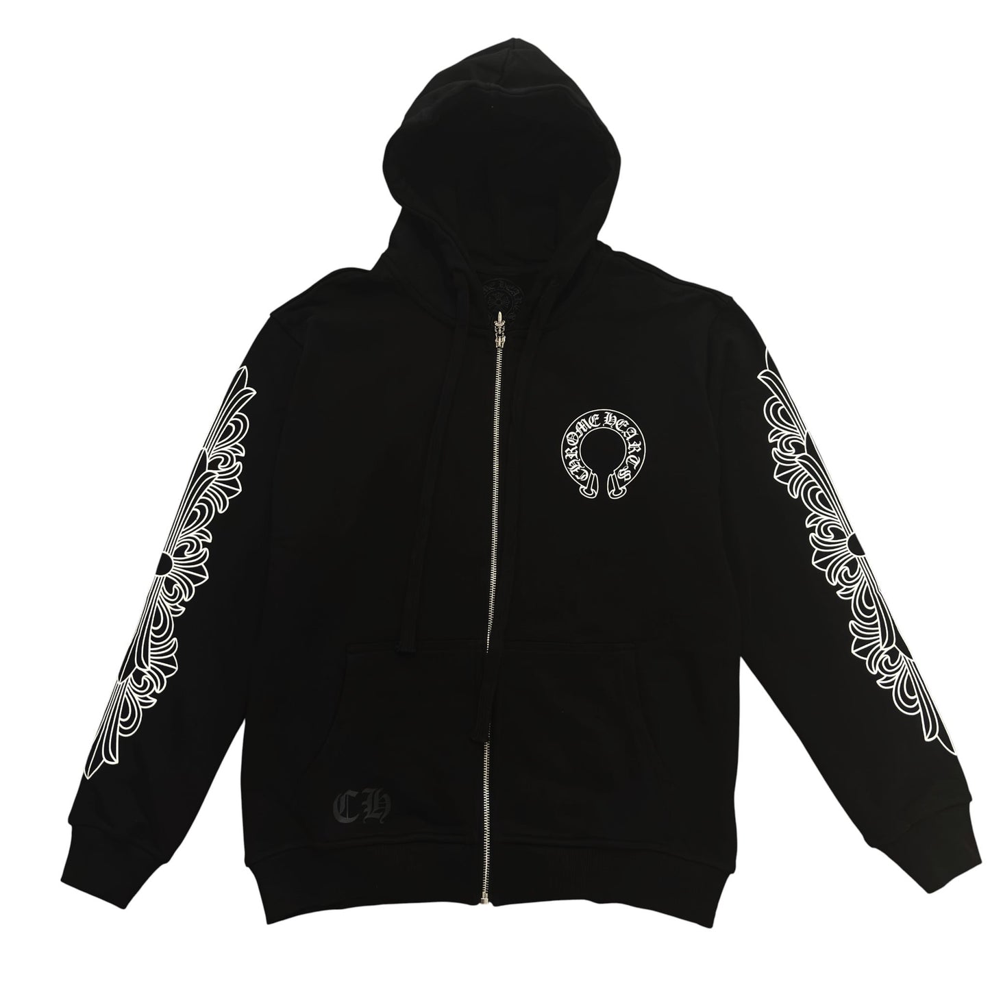 Chrome Hearts Horseshoe Floral Cross-Sleeve Zip Up