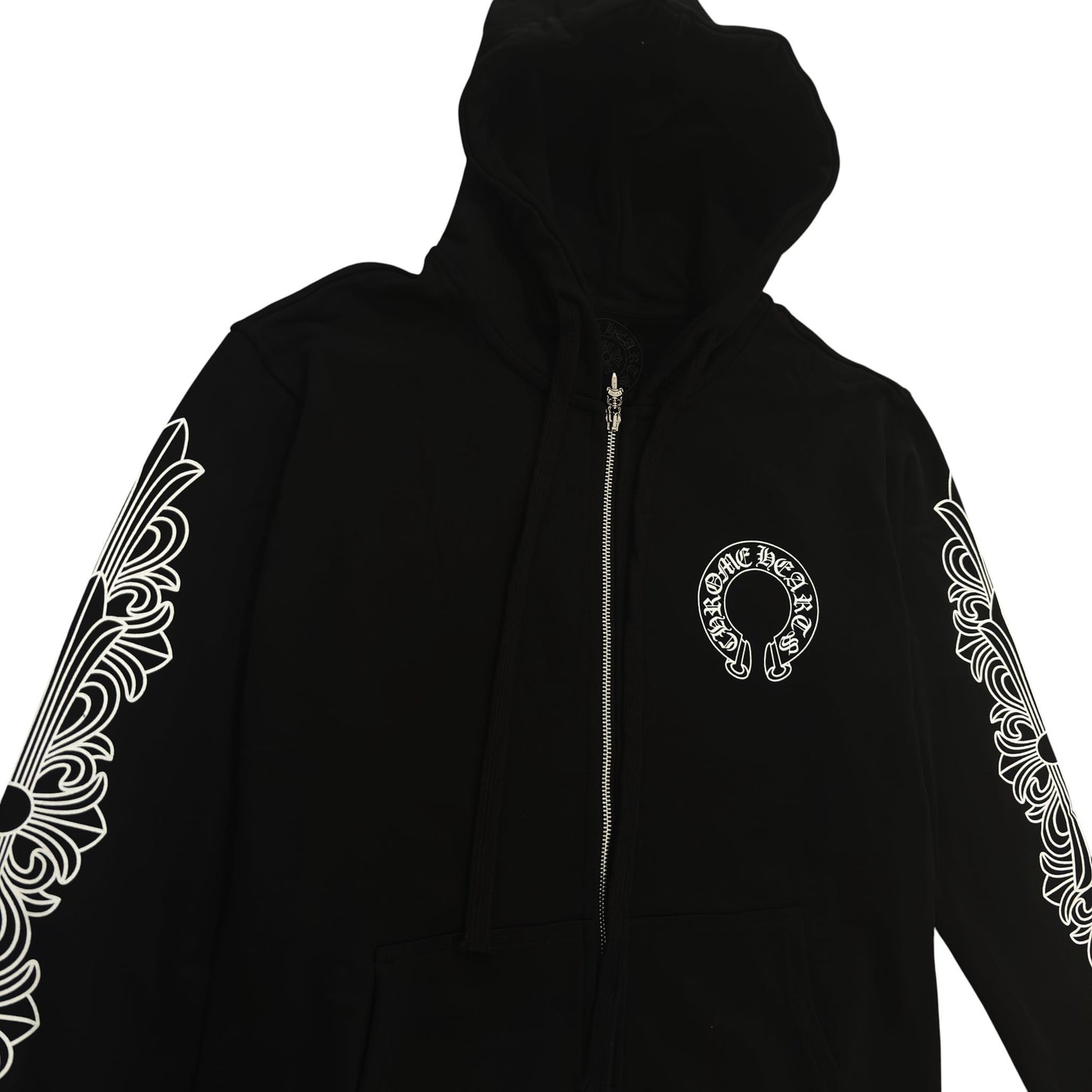 Chrome Hearts Horseshoe Floral Cross-Sleeve Zip Up