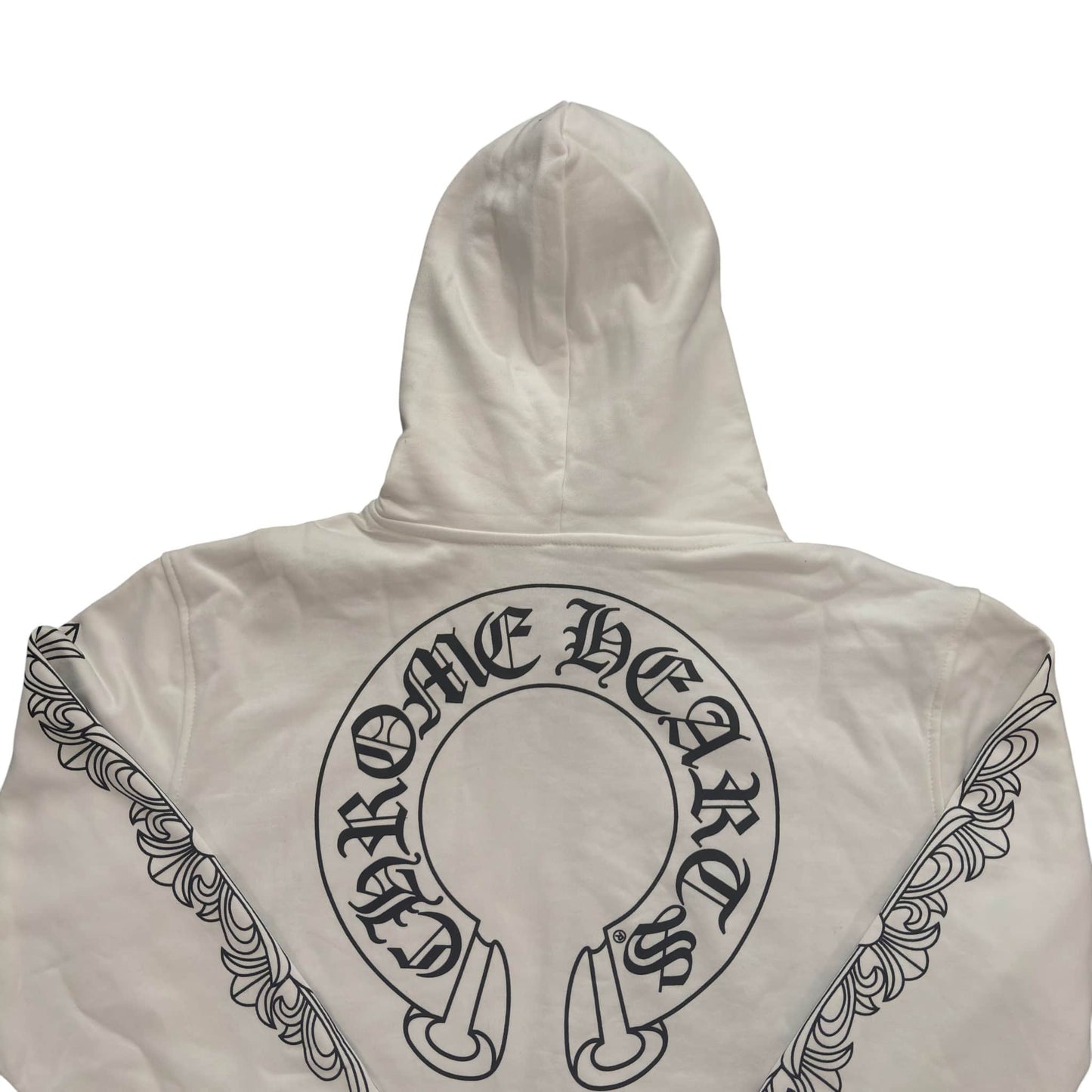 Chrome Hearts White Thermal Horseshoe Floral Cross-Sleeve Zip Up