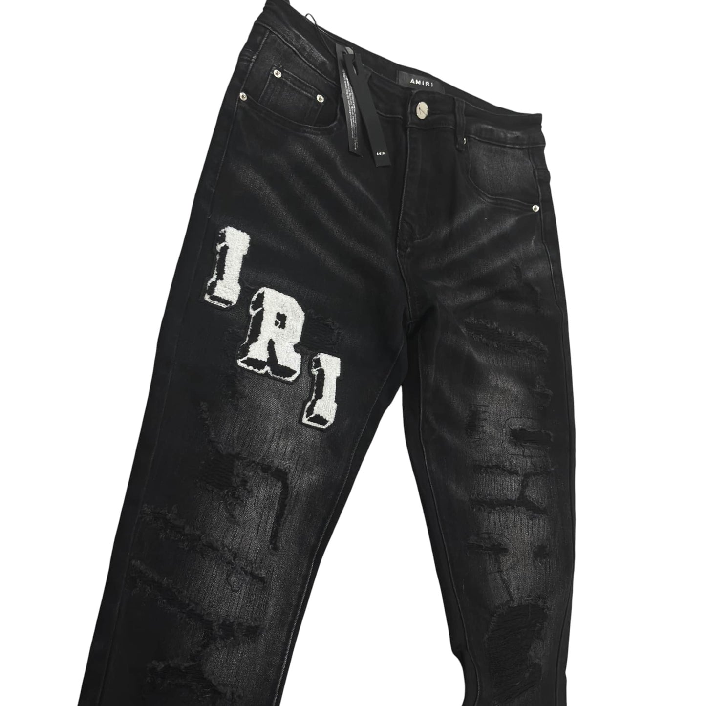AMIRI Varsity Logo Black Jeans