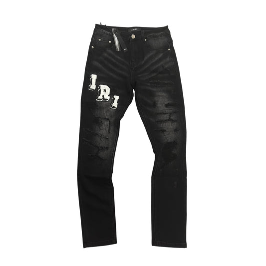 AMIRI Varsity Logo Black Jeans
