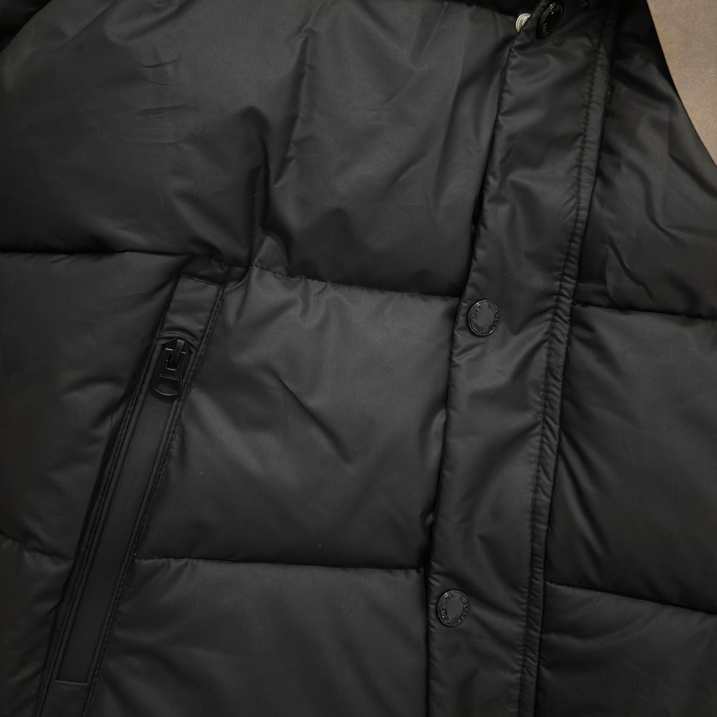 Burberry Black Hooded Pattern Puffer Jacket