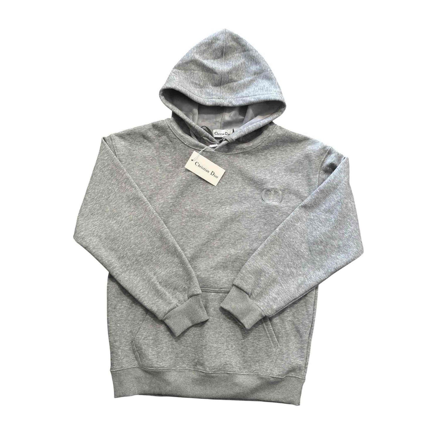 Dior CD Gray Embroidered Hoodie