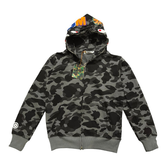 Bape Camo Gray Shark Zip - Up Hoodie Limited