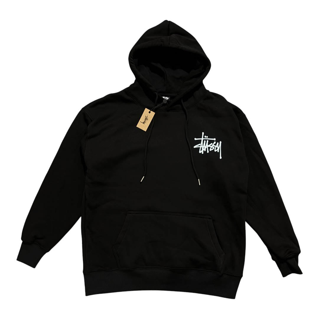 STSSY Black Hoodie Double Logo