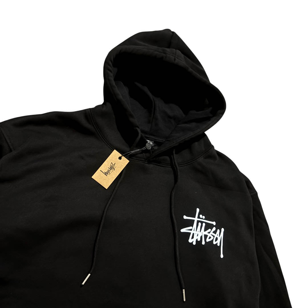 STSSY Black Hoodie Double Logo