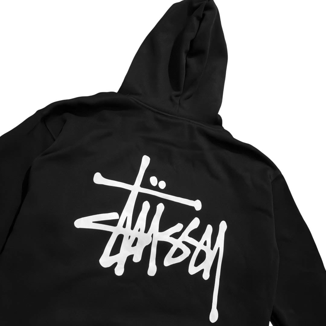 STSSY Black Hoodie Double Logo