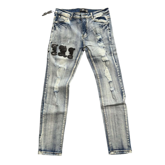 Amiri Limited Blue Embroidered Logo Jeans