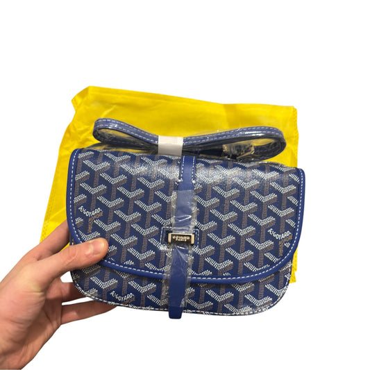 GOYARD Goyardine Messenger Navy Bag