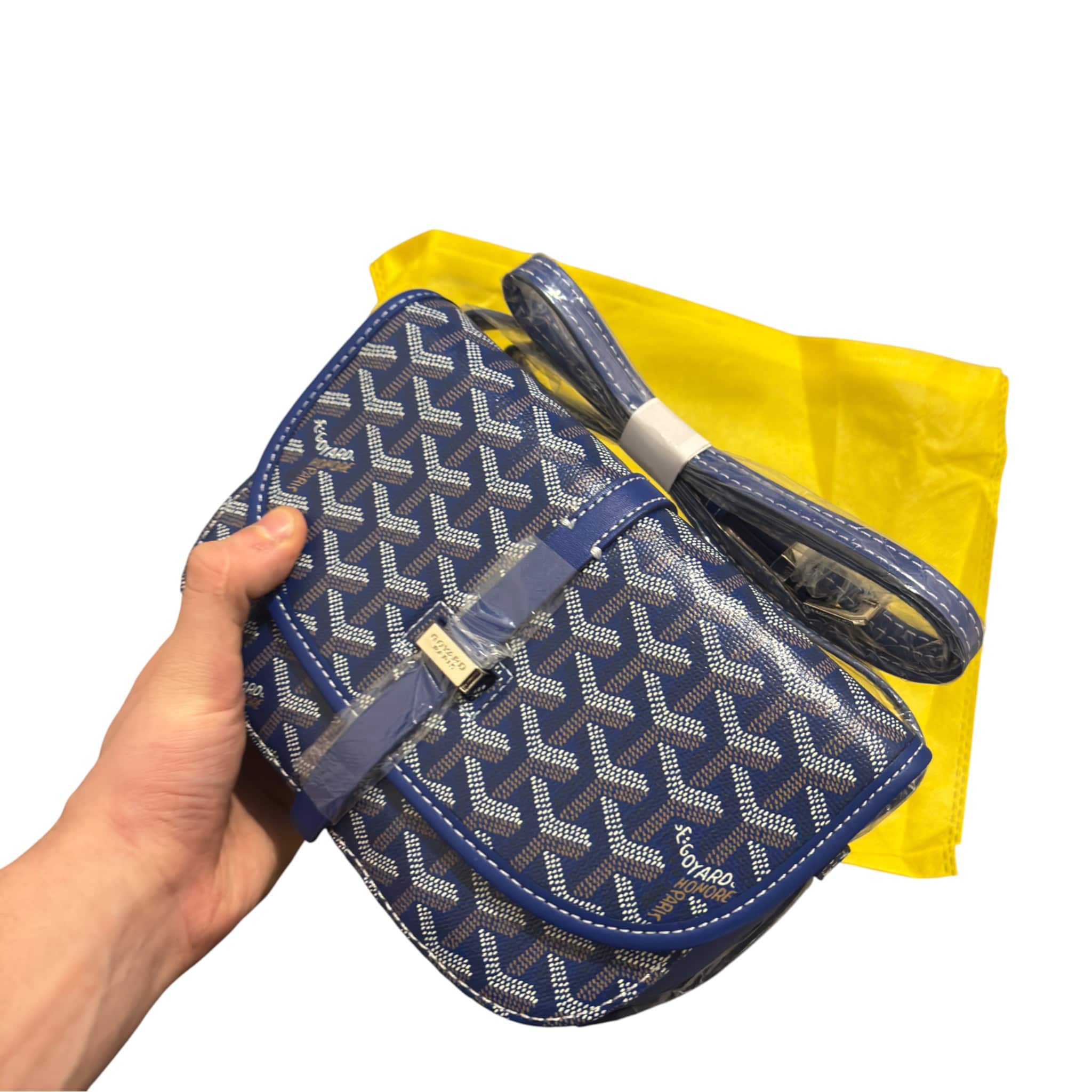 GOYARD Goyardine Messenger Navy Bag