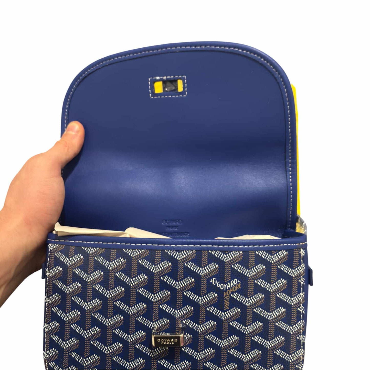 GOYARD Goyardine Messenger Navy Bag