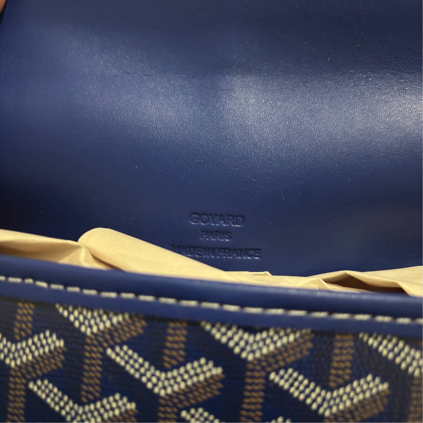 GOYARD Goyardine Messenger Navy Bag