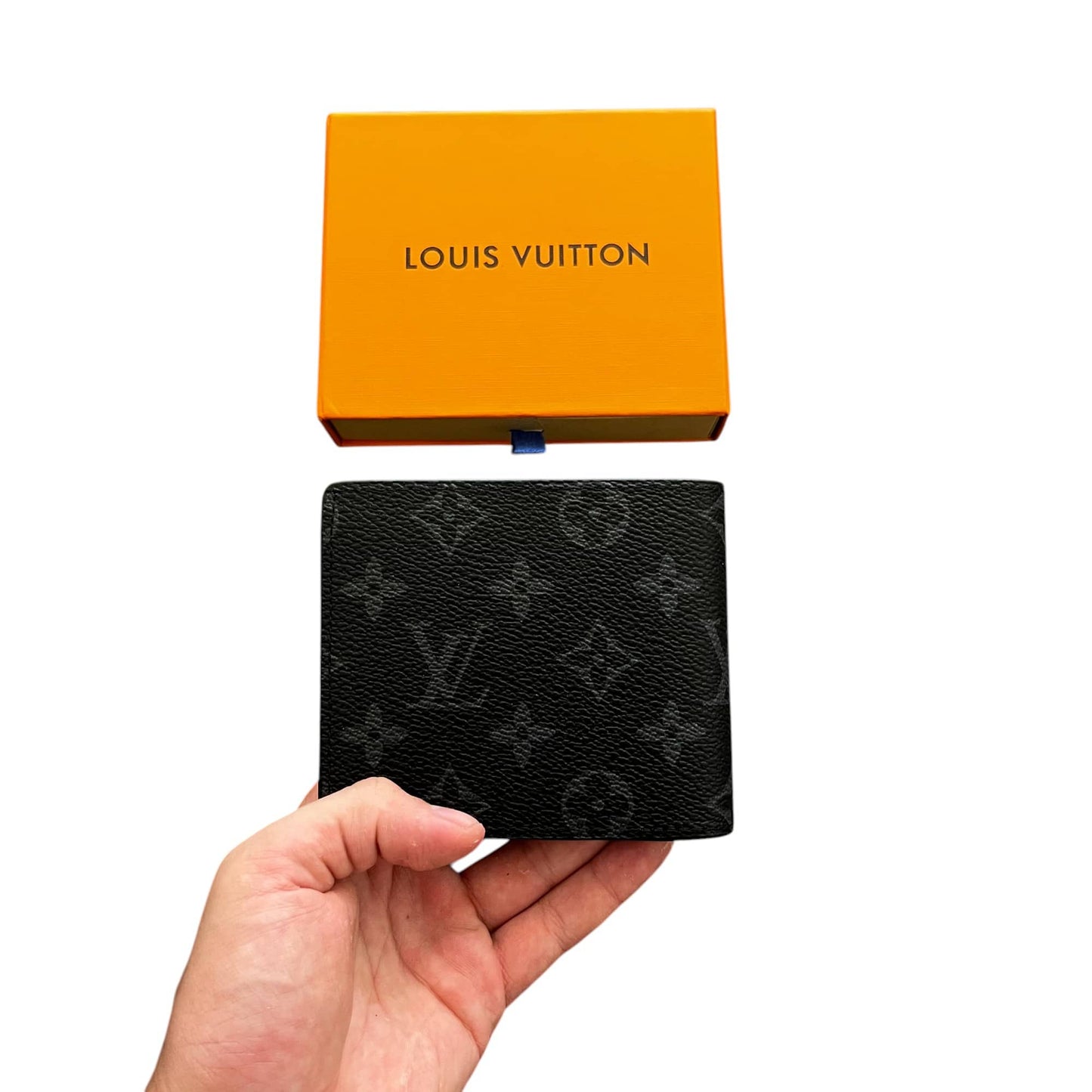L-V Monogram Pattern Black Wallet