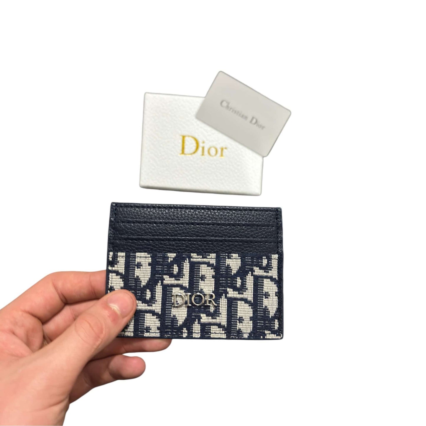 Dior Navy Monogram Cardholder