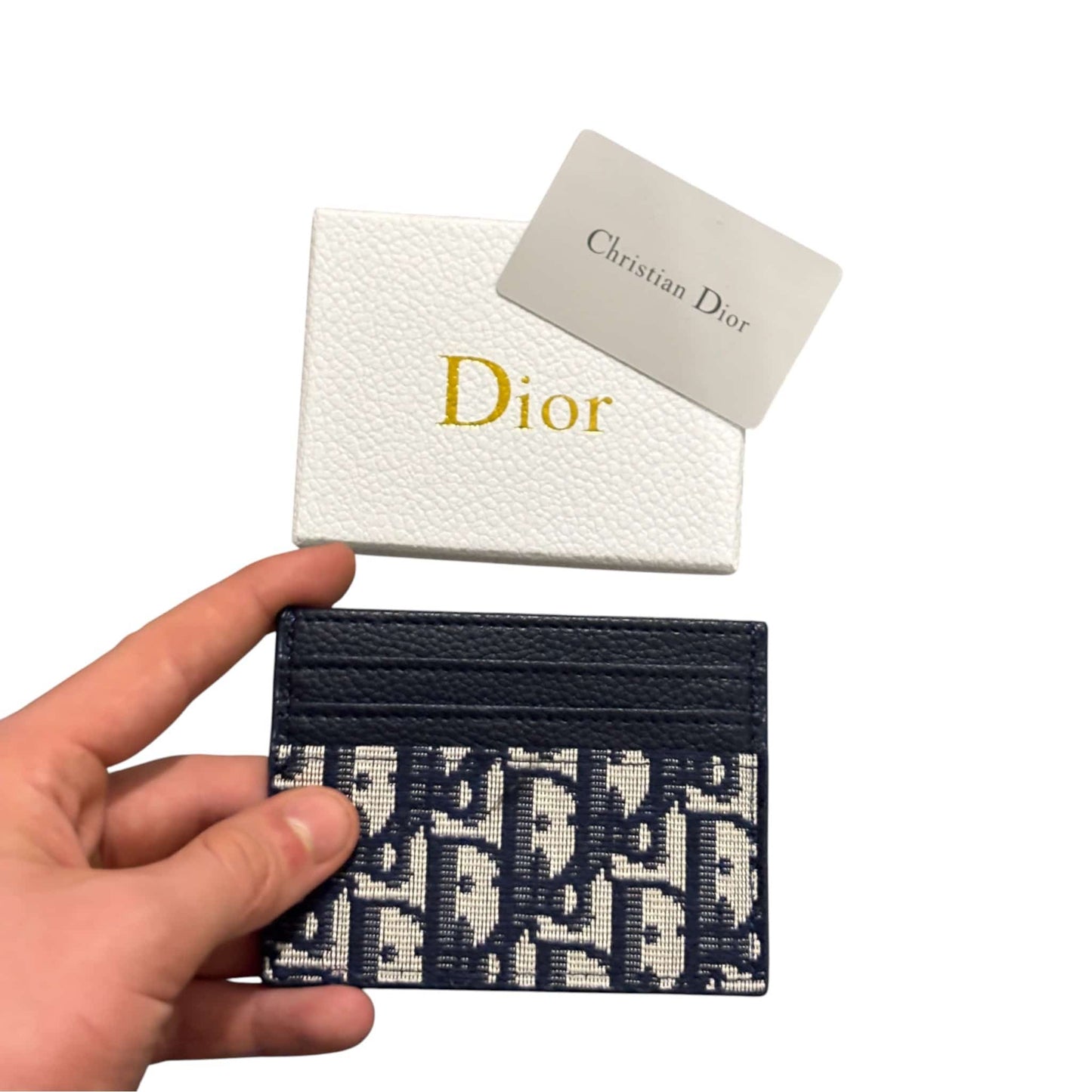 Dior Navy Monogram Cardholder