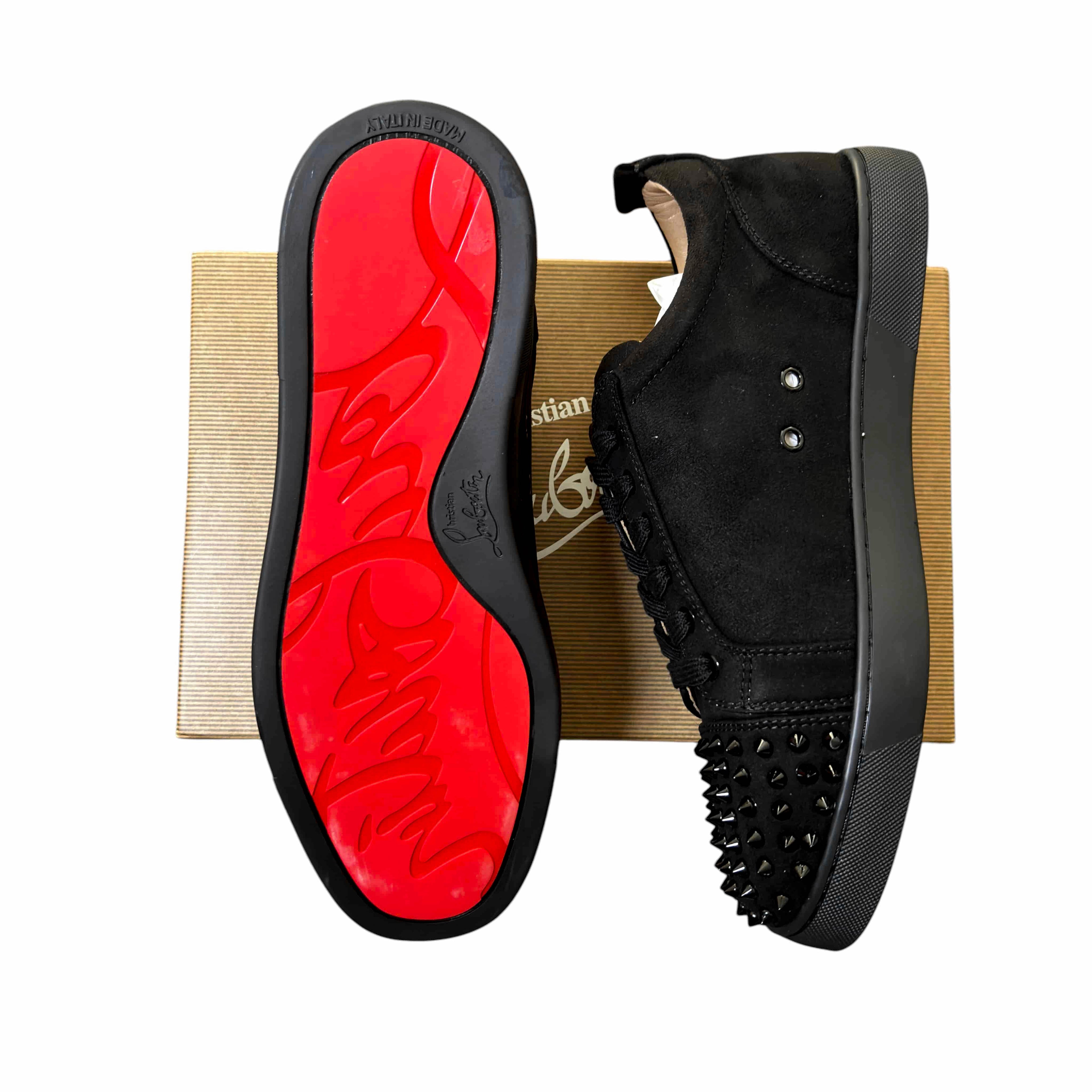 Christian Louboutin Black Junior Spikes