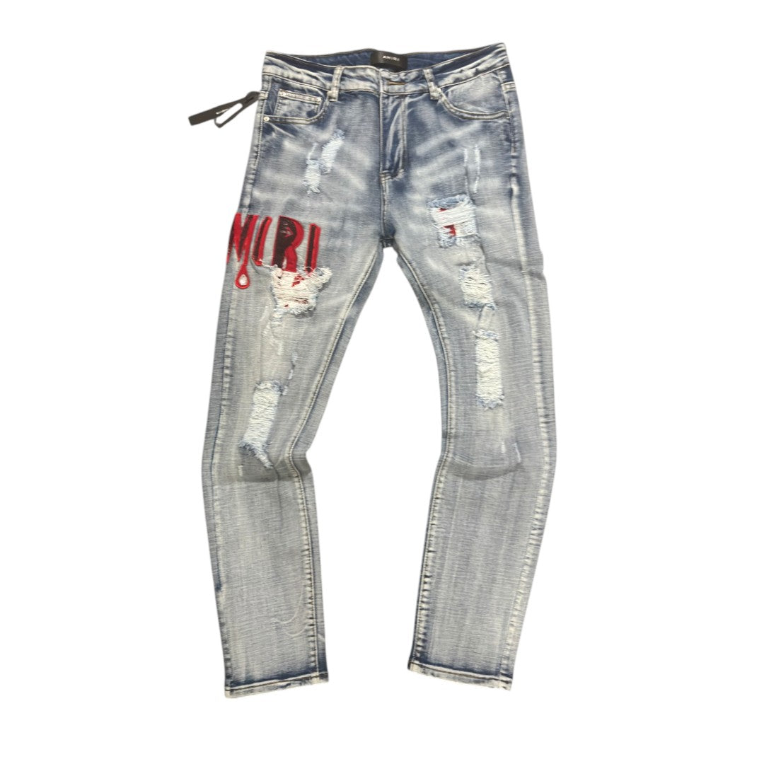 AMIRI Distressed Stamped Letters Jeans LIMITED