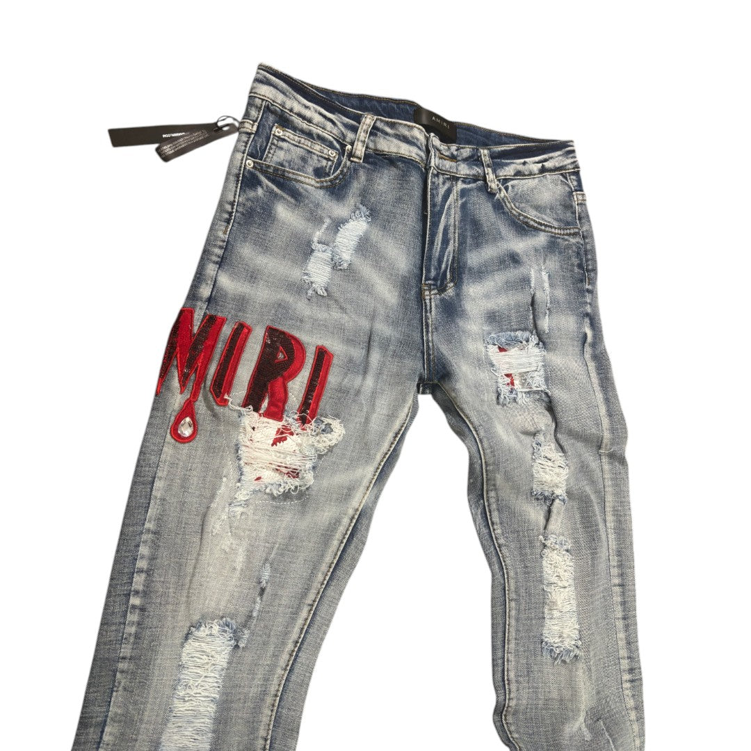 AMIRI Distressed Stamped Letters Jeans LIMITED