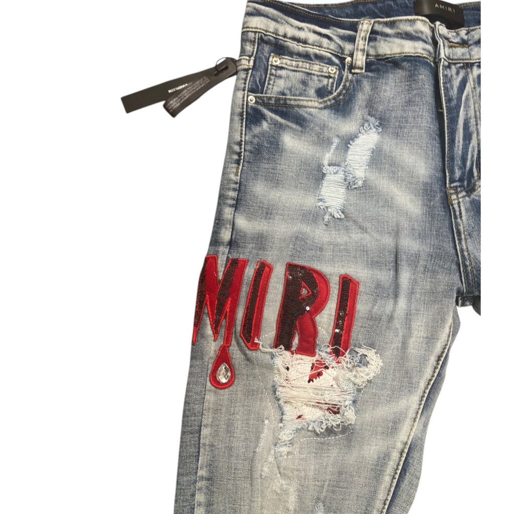 AMIRI Distressed Stamped Letters Jeans LIMITED