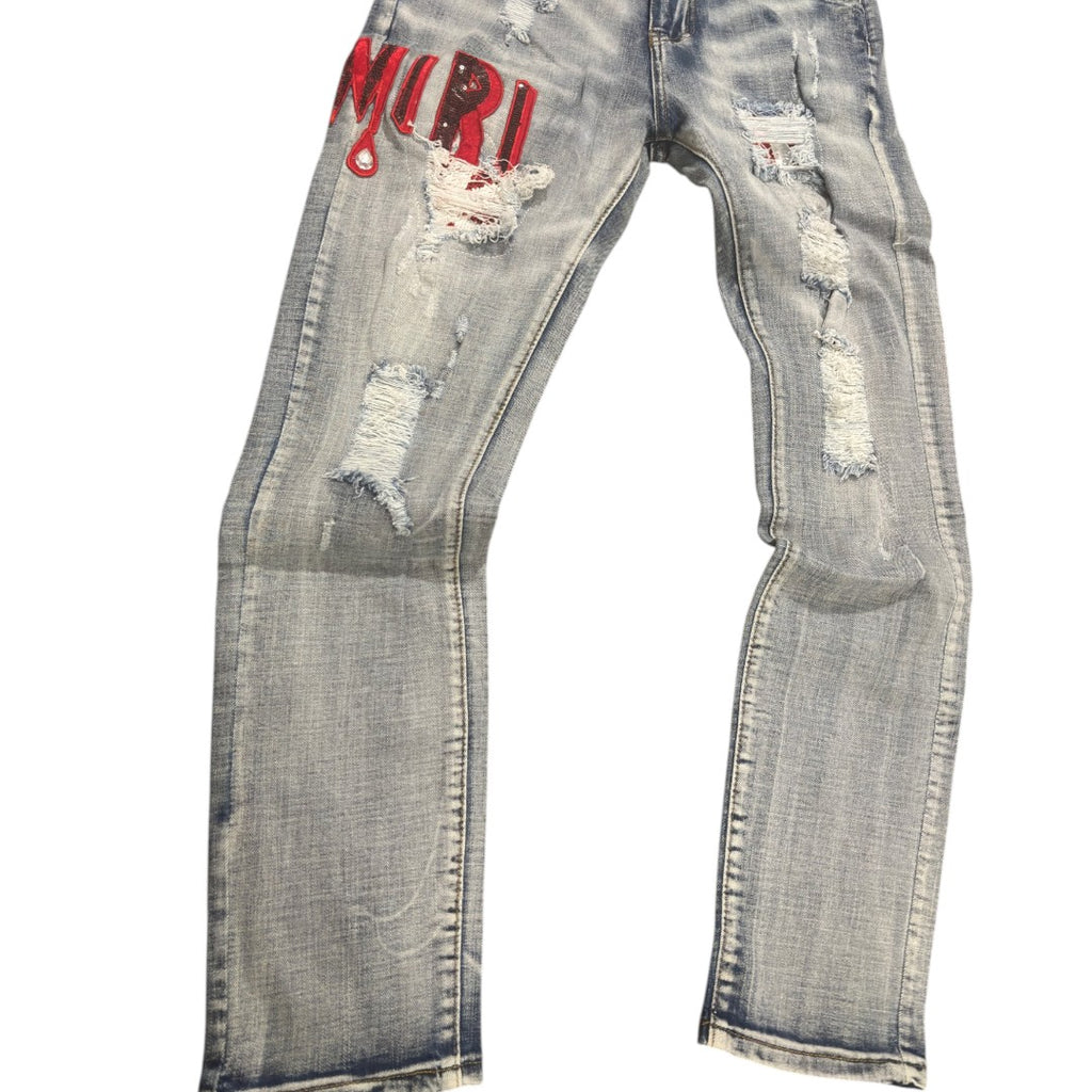 AMIRI Distressed Stamped Letters Jeans LIMITED