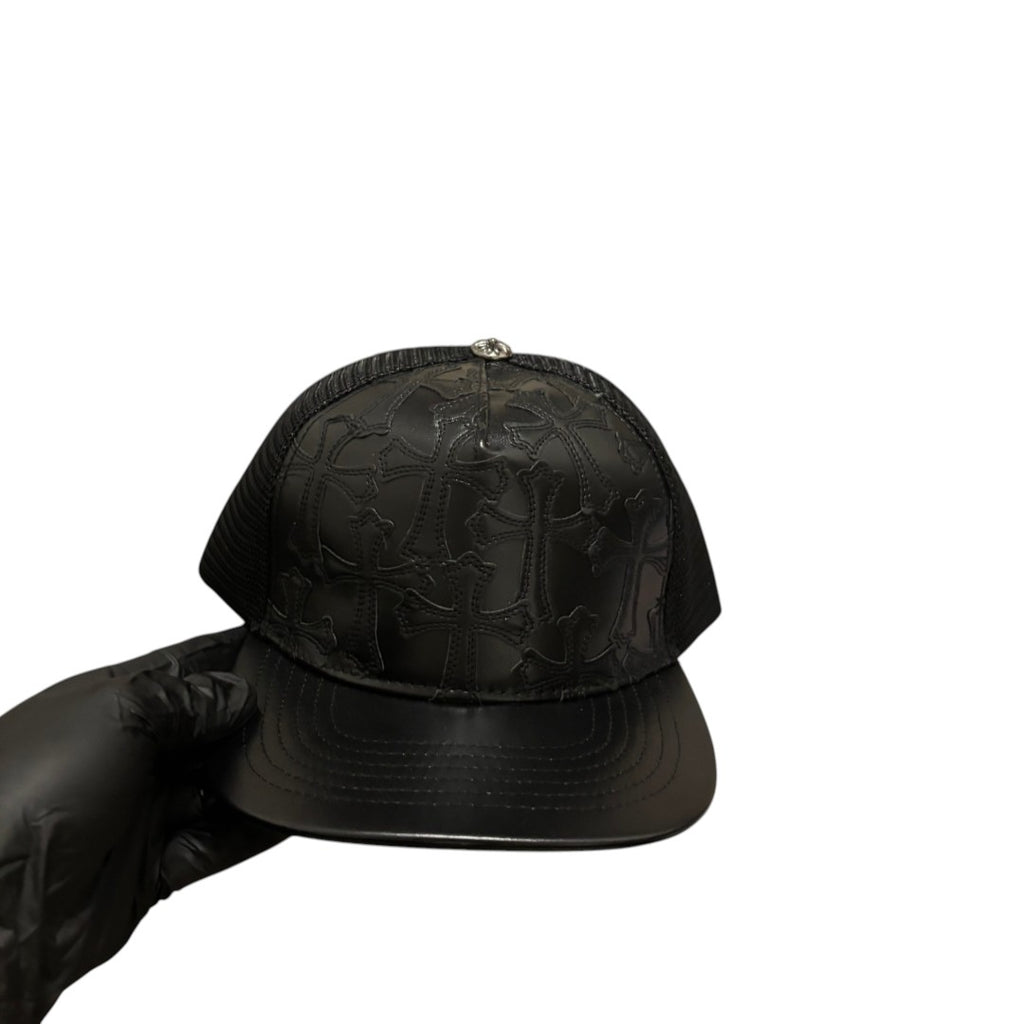 Chrome Hearts Leather Cemetery Cross Cap