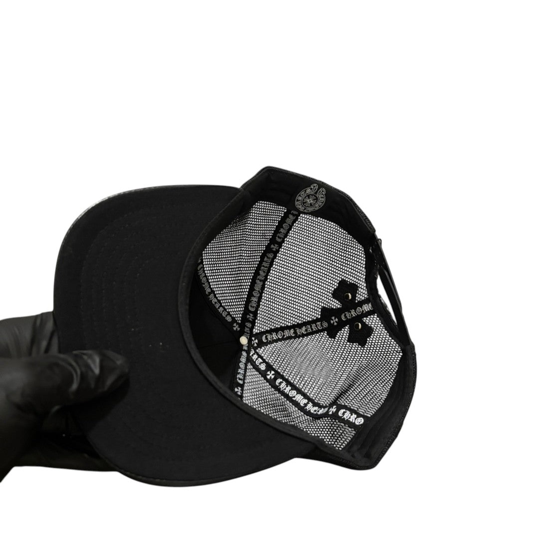 Chrome Hearts Leather Cemetery Cross Cap