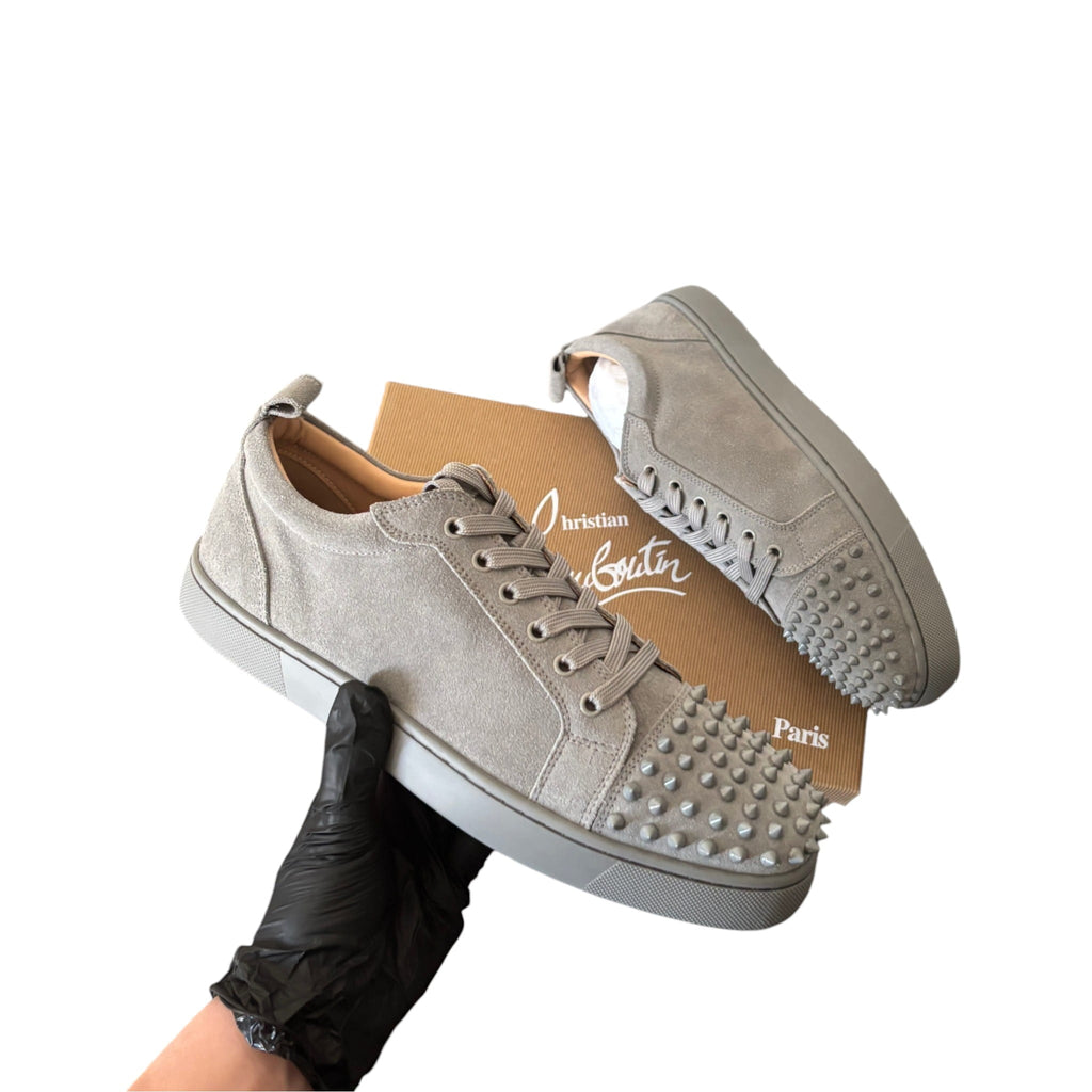 Christian Louboutin Gray Velour Junior Spikes