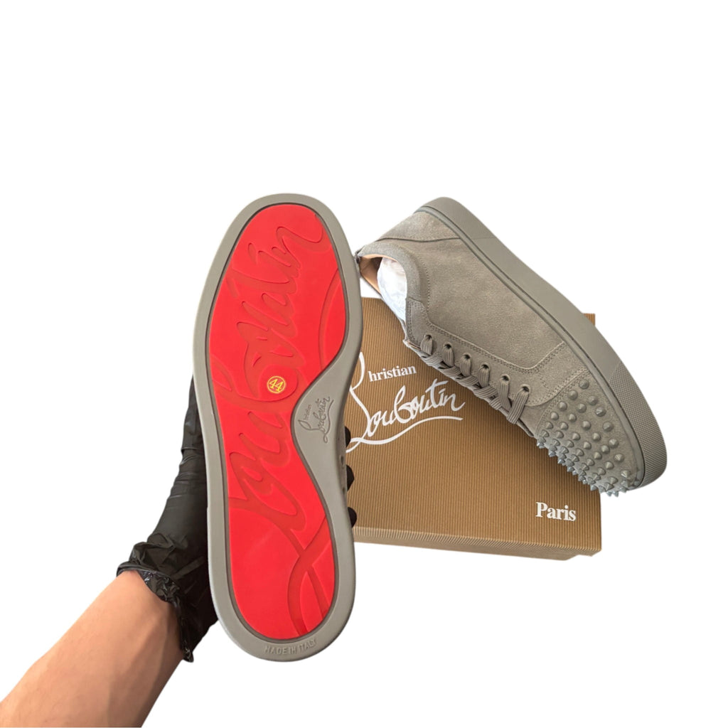 Christian Louboutin Gray Velour Junior Spikes