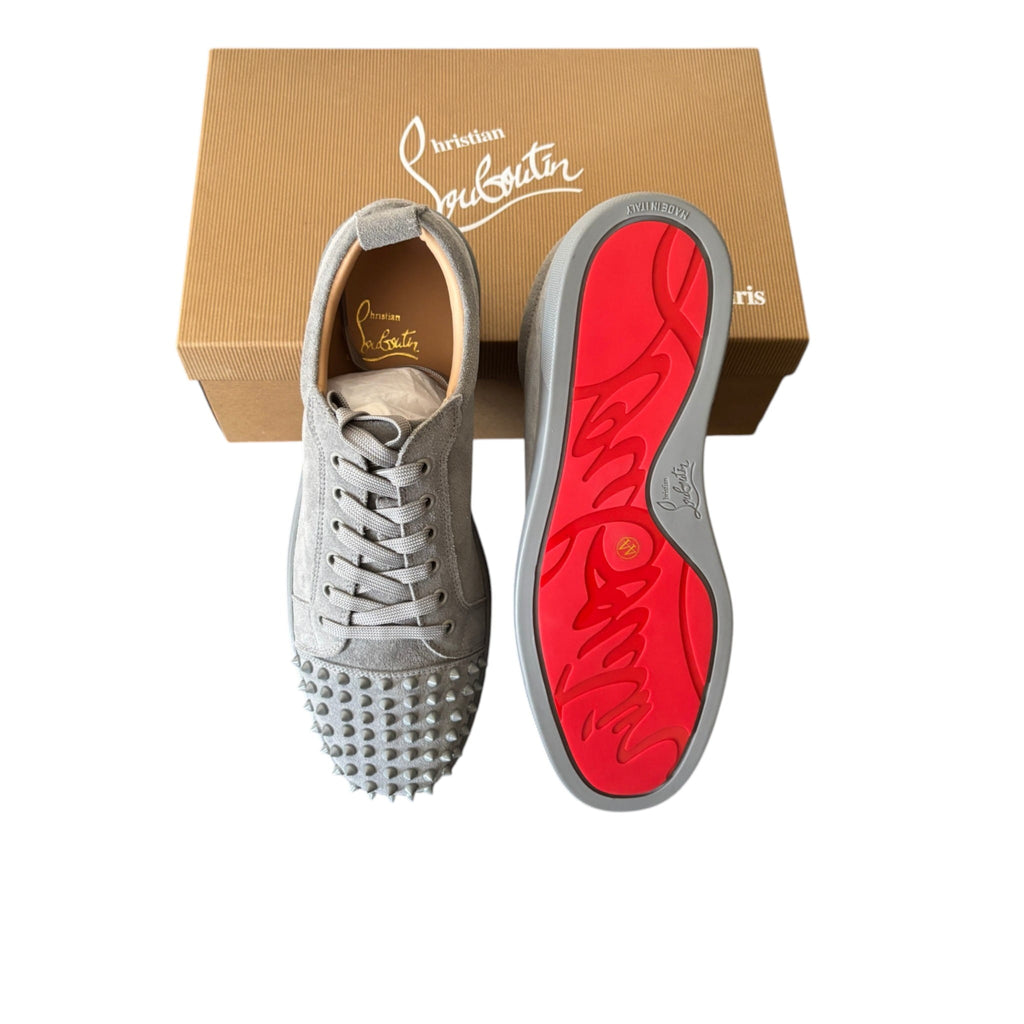 Christian Louboutin Gray Velour Junior Spikes
