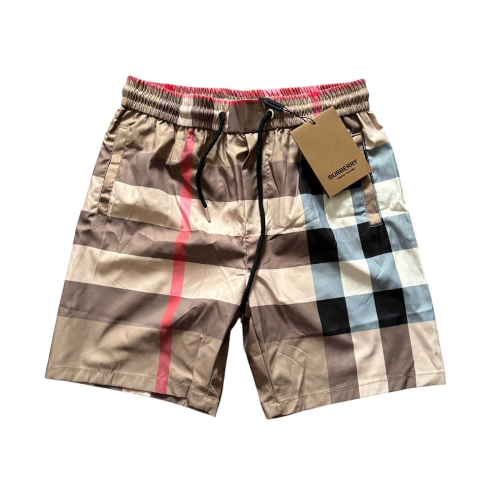 BURBERRY Checked Drawcord Swim Shorts