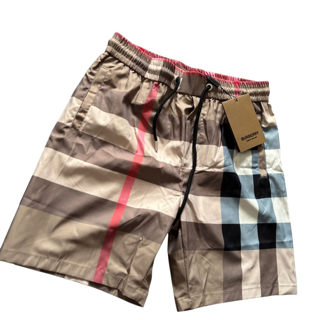 BURBERRY Checked Drawcord Swim Shorts
