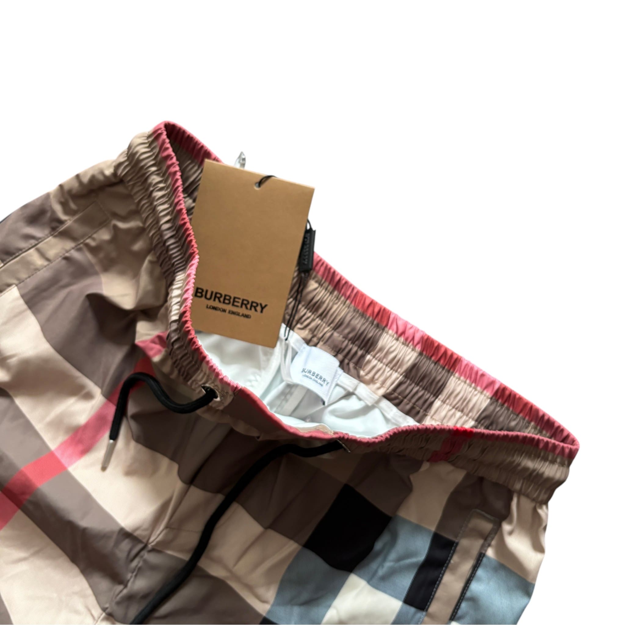 BURBERRY Checked Drawcord Swim Shorts