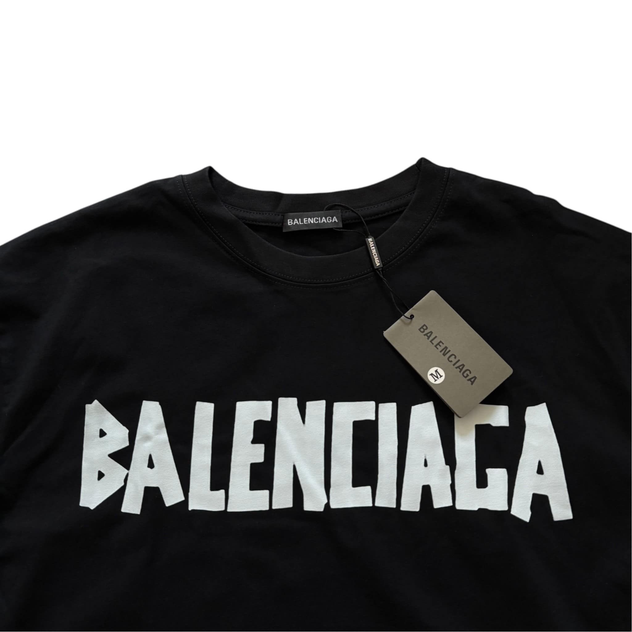 Balenciaga Tape Type T-Shirt White Black Logo