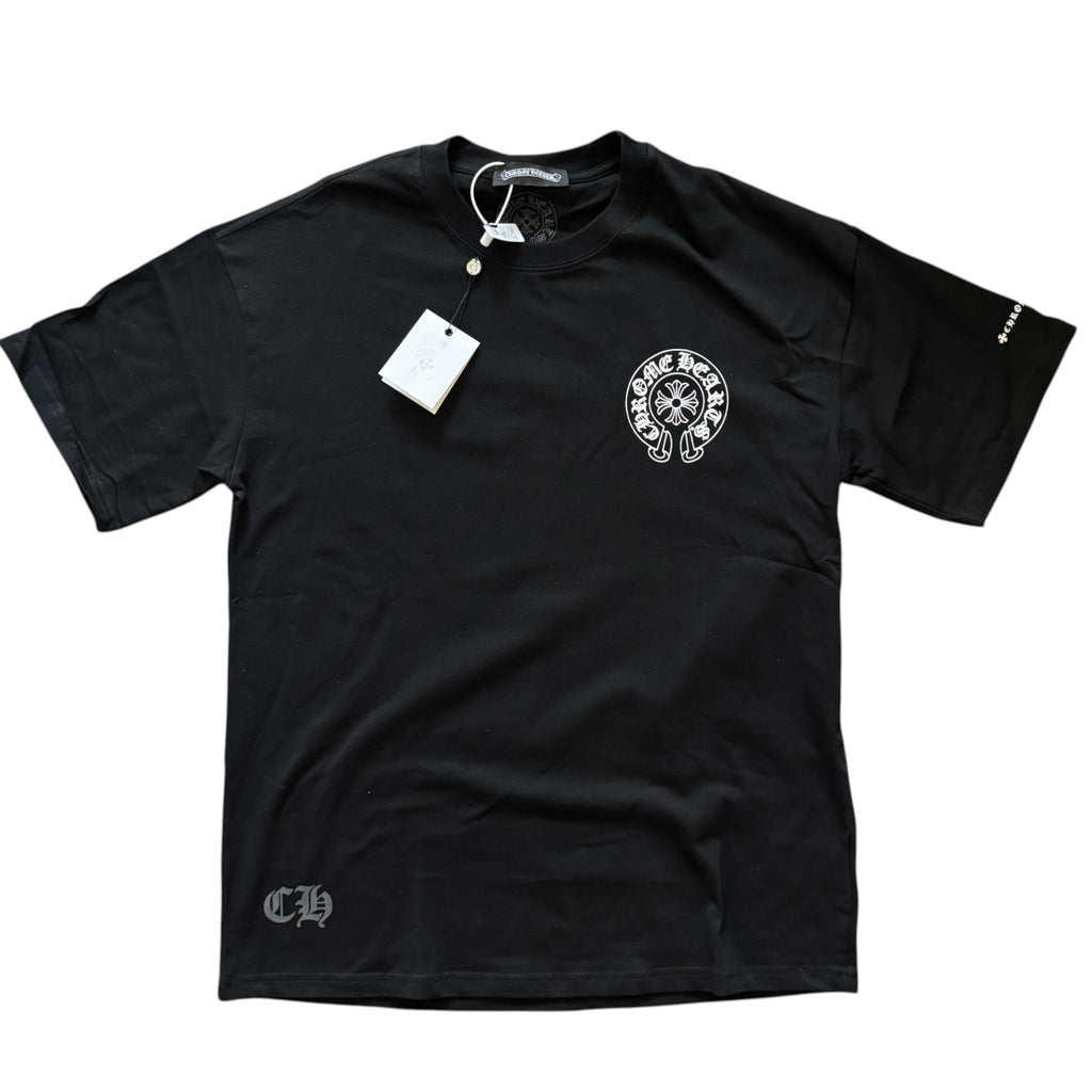 Chrome Hearts Horseshoe Logo T-Shirt Black CH Sleeve Print