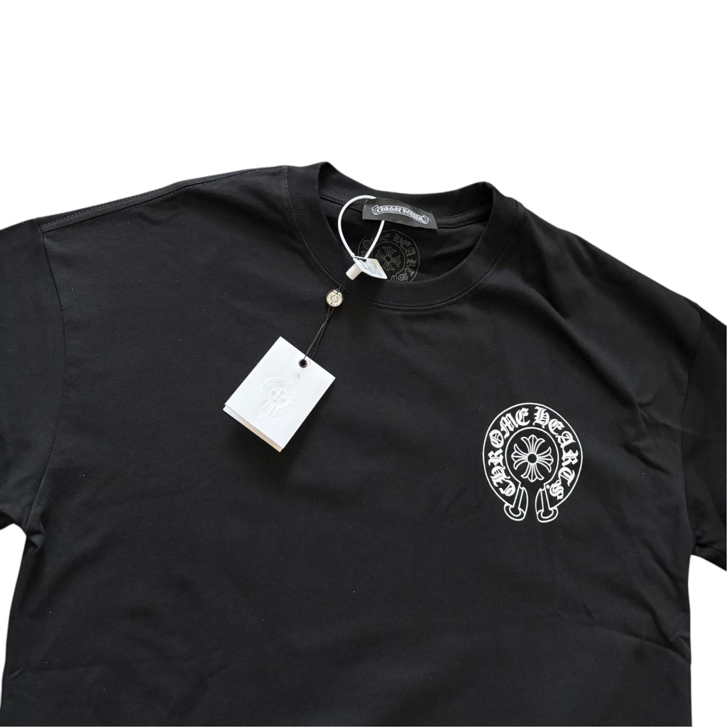 Chrome Hearts Horseshoe Logo T-Shirt Black CH Sleeve Print