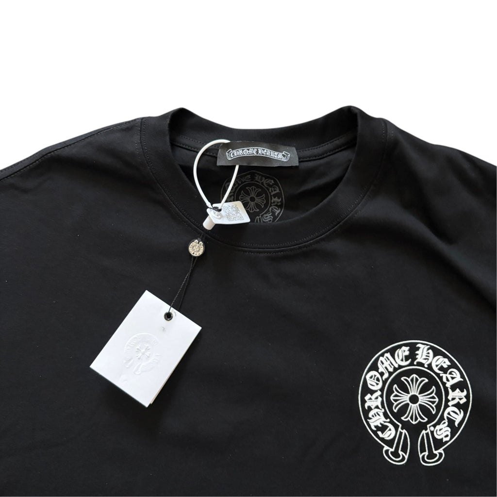 Chrome Hearts Horseshoe Logo T-Shirt Black CH Sleeve Print