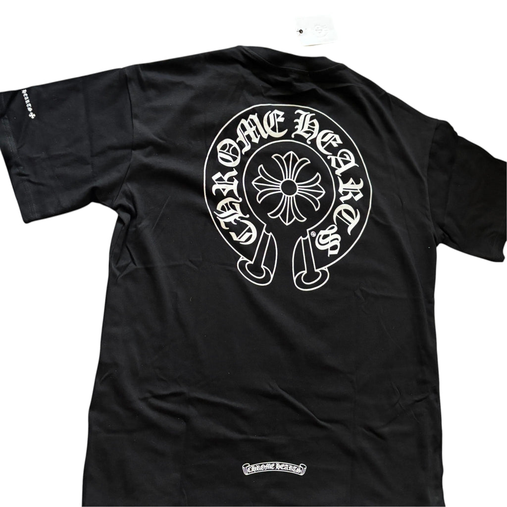 Chrome Hearts Horseshoe Logo T-Shirt Black CH Sleeve Print