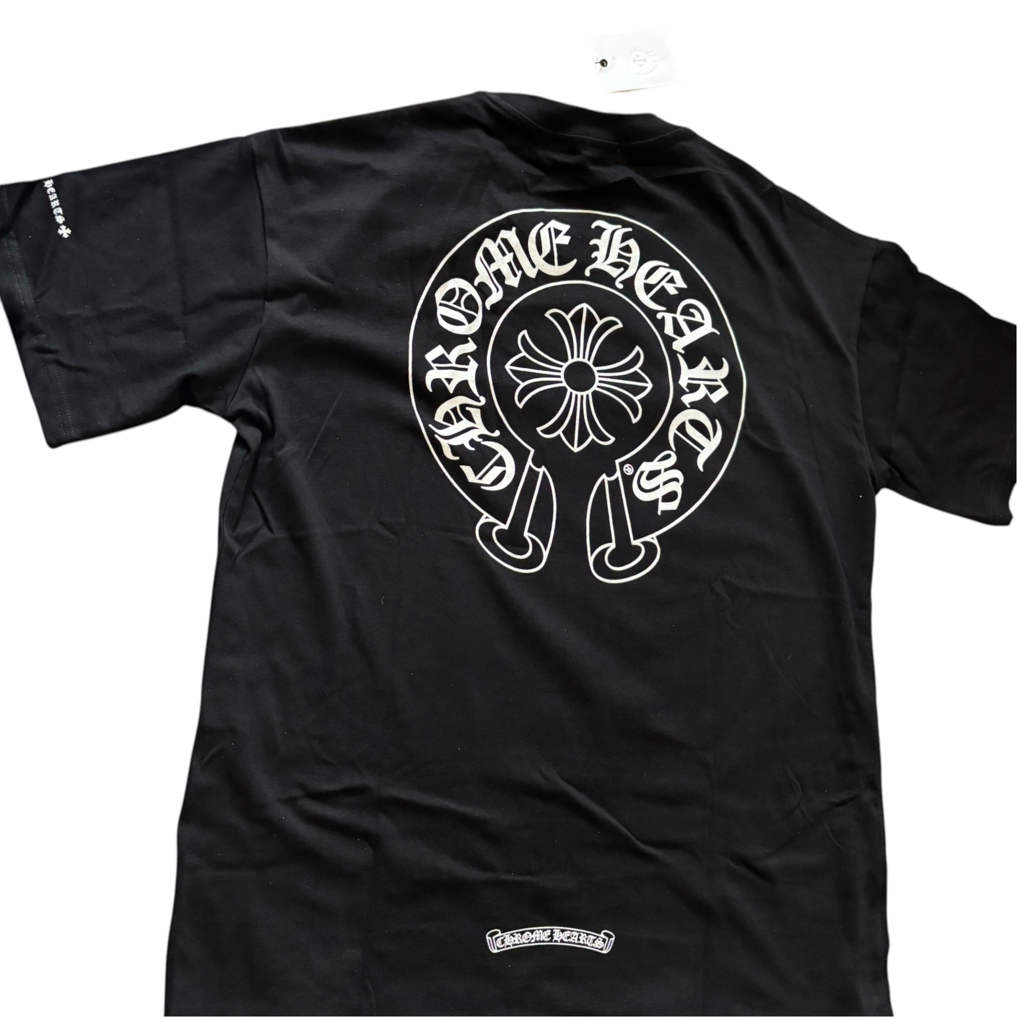 Chrome Hearts Horseshoe Logo T-Shirt Black CH Sleeve Print