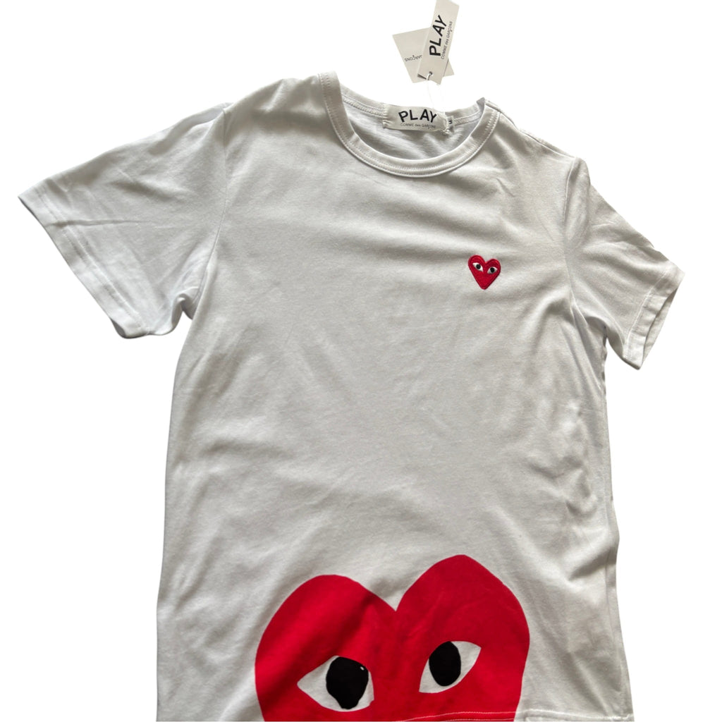 Comme des Garçons PLAY Double Heart T-Shirt White Red Heart Logo