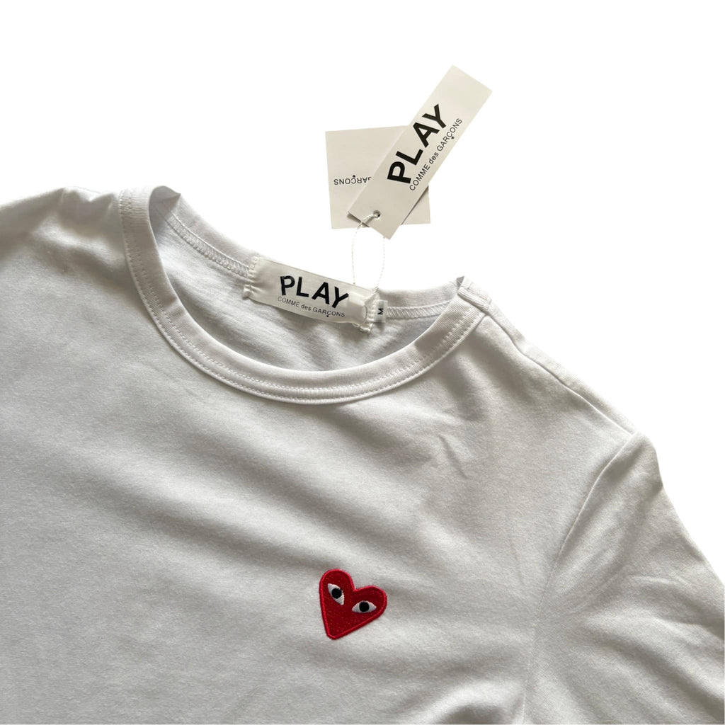 Comme des Garçons PLAY Double Heart T-Shirt White Red Heart Logo