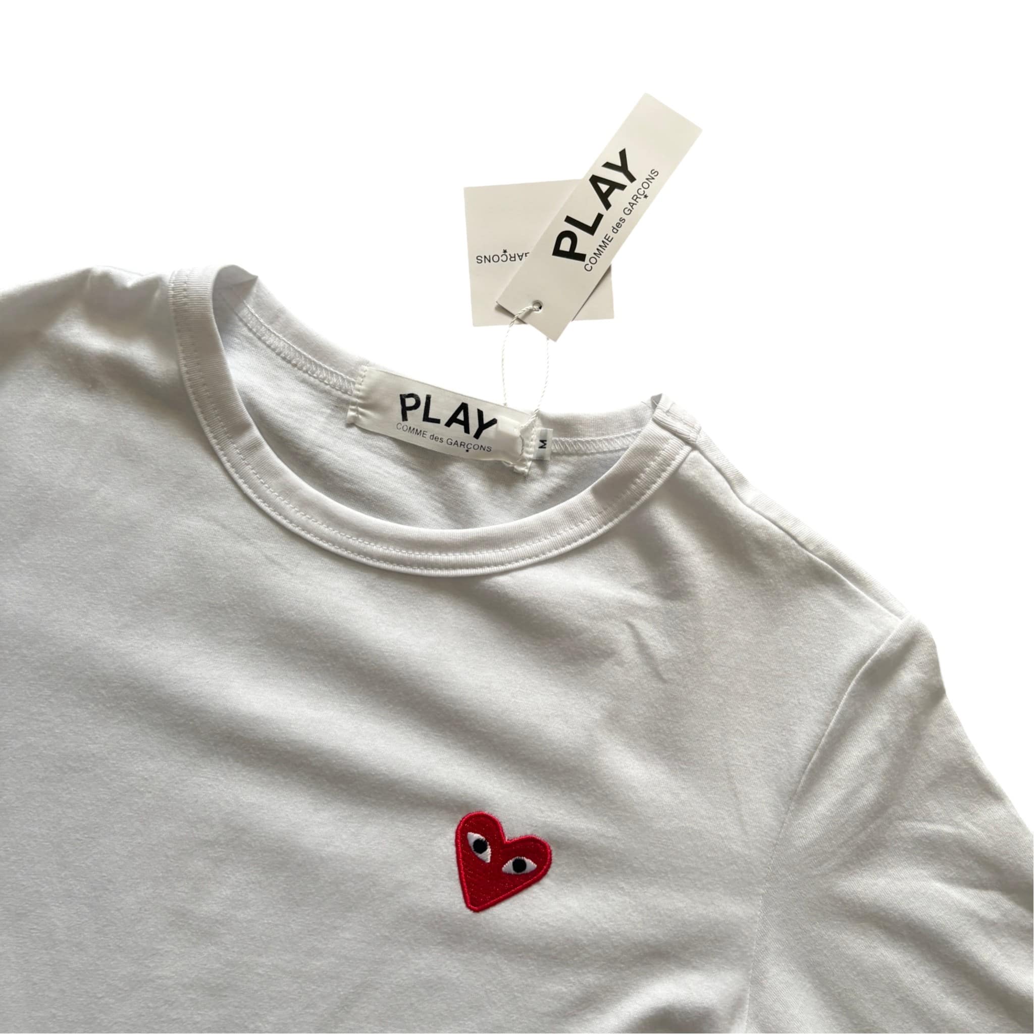 Comme des Garçons PLAY Double Heart T-Shirt White Red Heart Logo