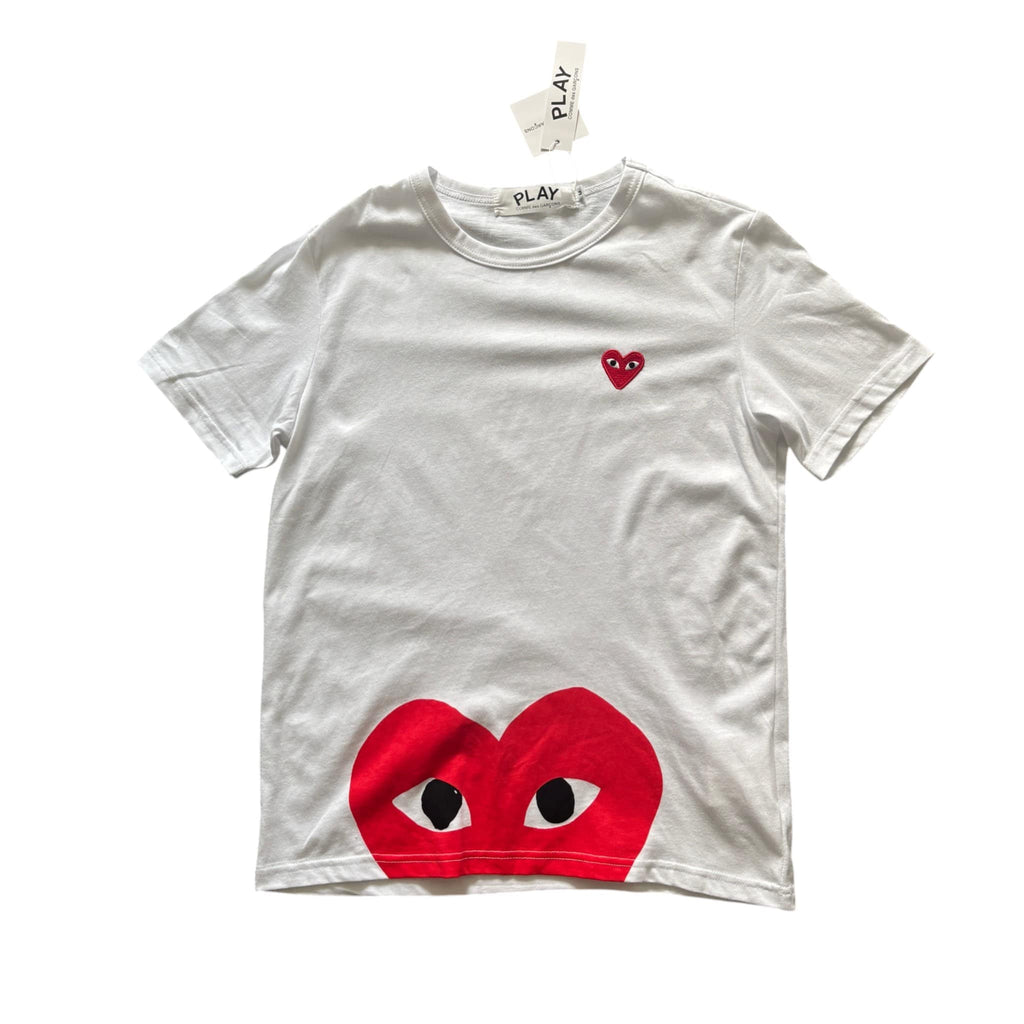 Comme des Garçons PLAY Double Heart T-Shirt White Red Heart Logo