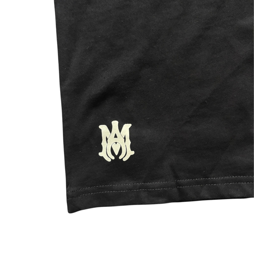 Amiri Staggered Logo T-Shirt Black Tonal Lettering Monogram
