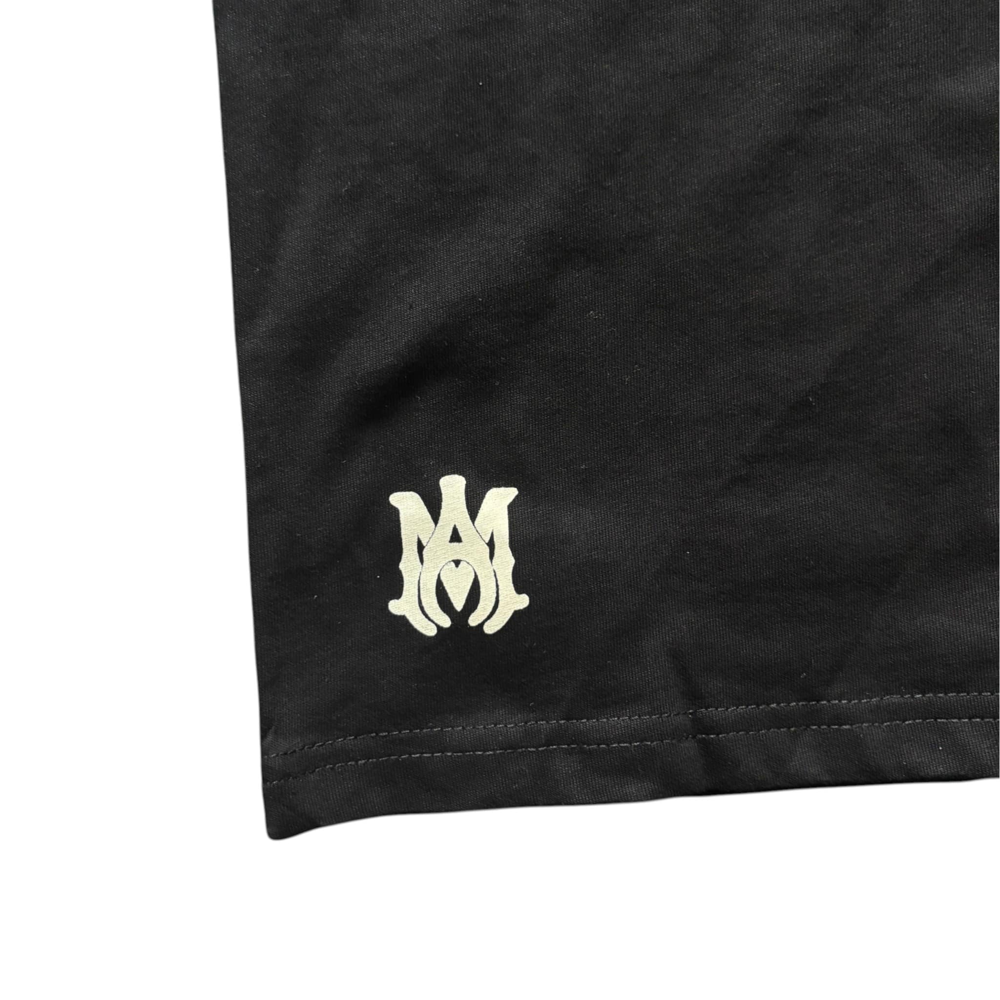 Amiri Staggered Logo T-Shirt Black Tonal Lettering Monogram