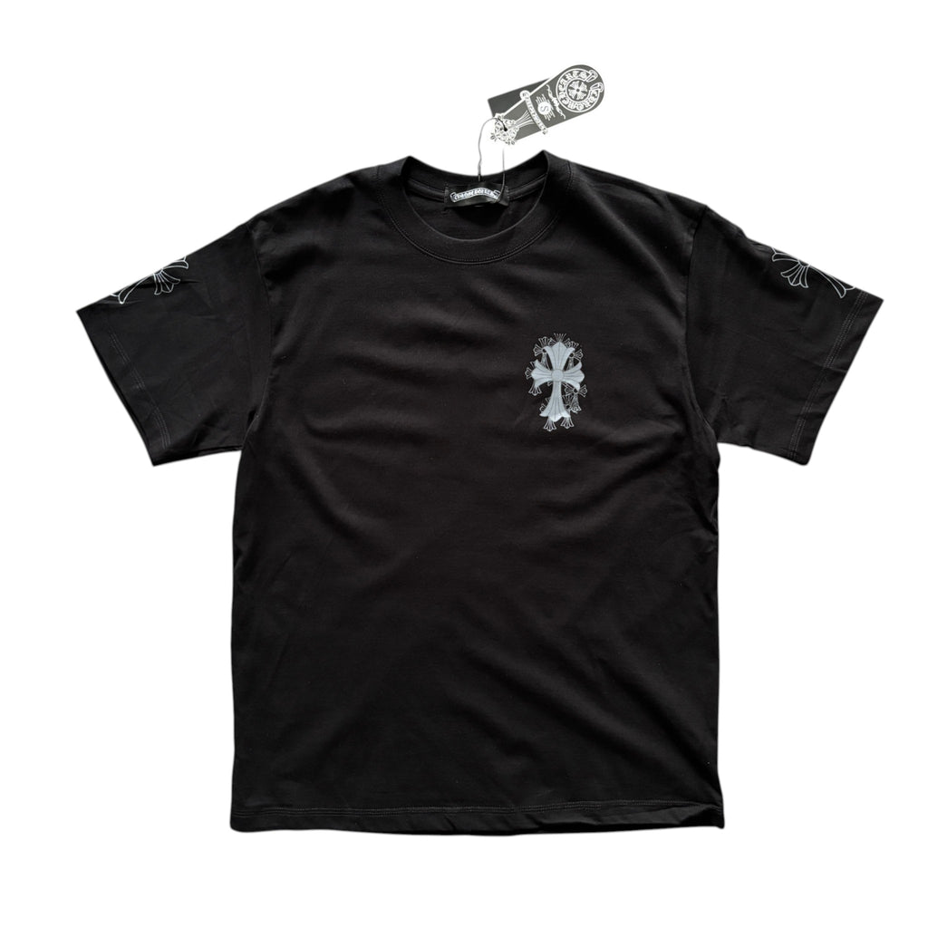 Chrome Hearts Cross Logo T-Shirt Black Floral Cross Sleeve Print