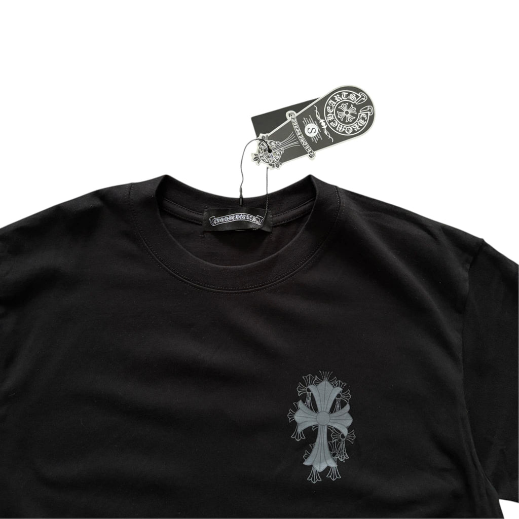 Chrome Hearts Cross Logo T-Shirt Black Floral Cross Sleeve Print