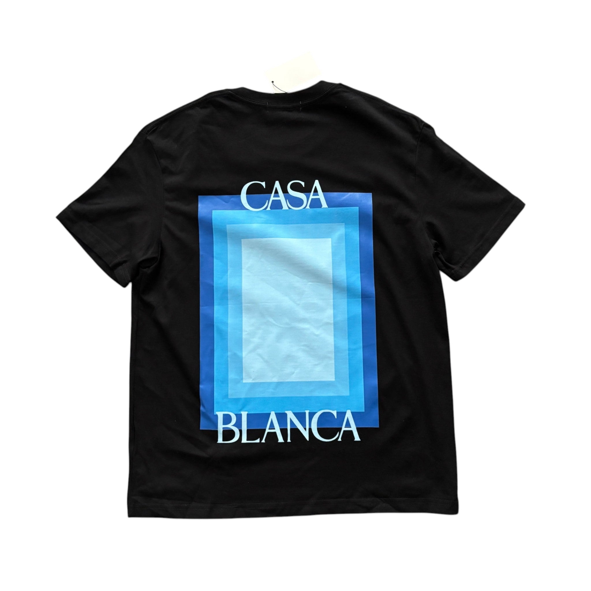 Casablanca Blue Frame Graphic T-Shirt Black Chest Logo Print