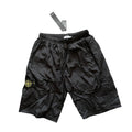 Stone Island Nylon Shorts Black Compass Badge Embossed Logo