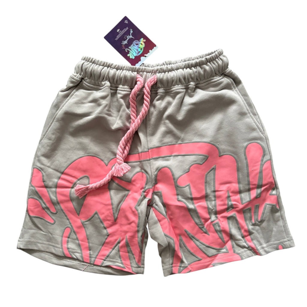 Syna World Gray & Pink Shorts Rope Drawstrings