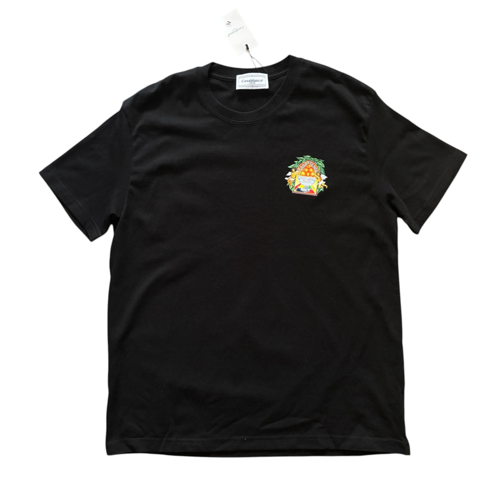 Casablanca Tennis Club Cherub Orange Graphic Black T-Shirt